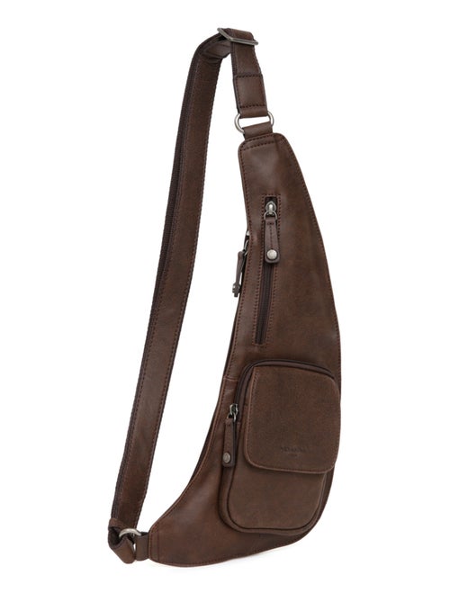 Sac monobretelle  cuir instinct hexagona - Kiabi