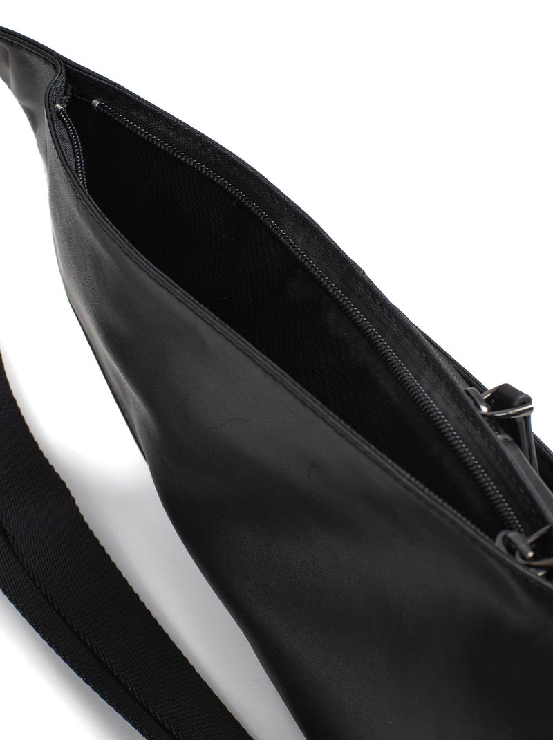 Sac monobretelle  Cuir Soft Studio Noir - Kiabi