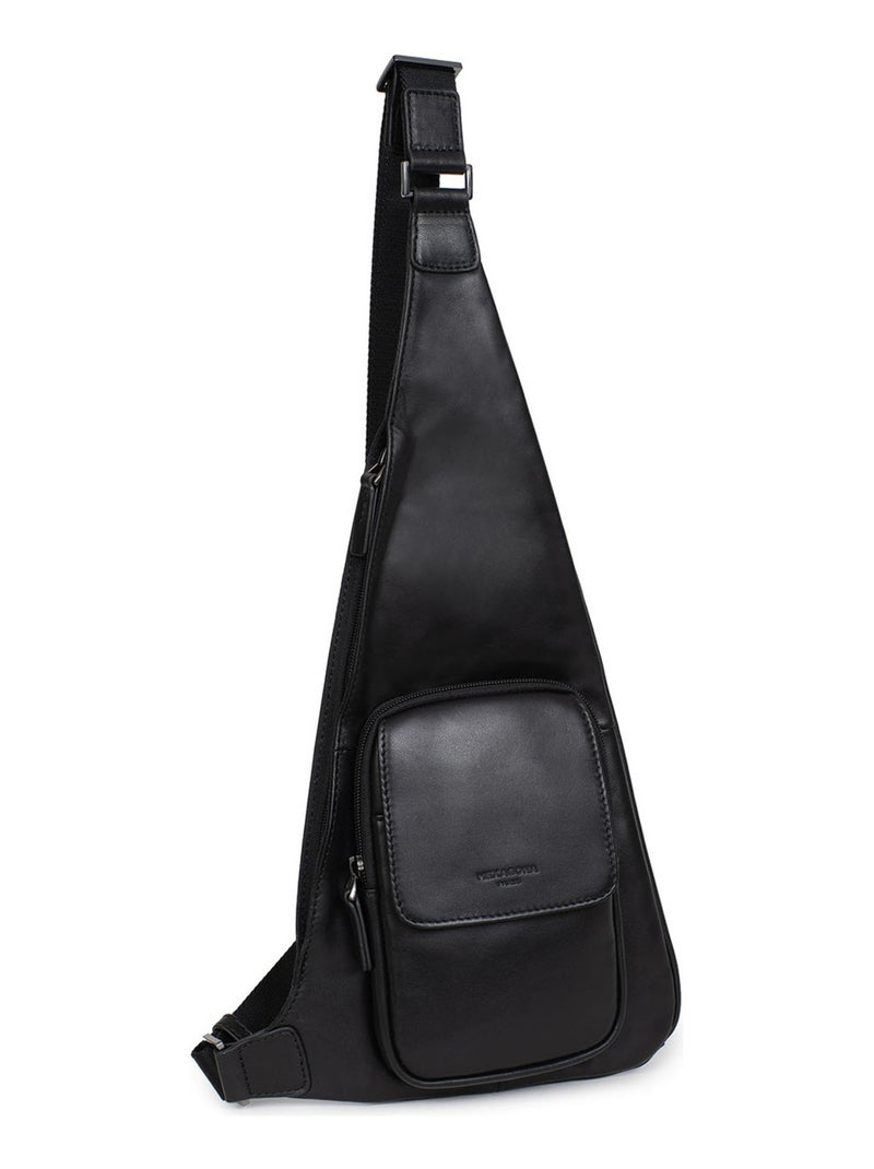 Sac monobretelle  Cuir Soft Studio Noir - Kiabi
