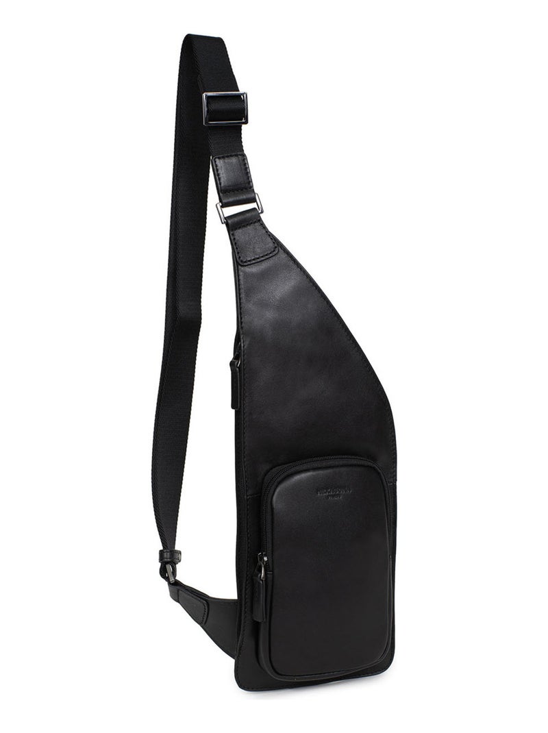 Sac monobretelle  Cuir SOFT STUDIO Noir - Kiabi