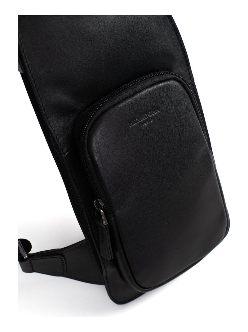 Sac monobretelle  Cuir SOFT STUDIO Noir - Kiabi