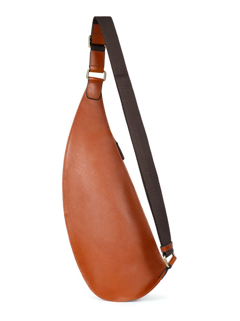 Sac monobretelle  Cuir STUART Cognac - Kiabi