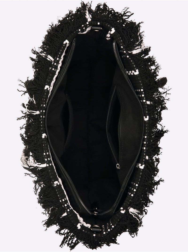 Sac Motif à Carreaux - Taille Standard - Helline Noir Blanc - Kiabi