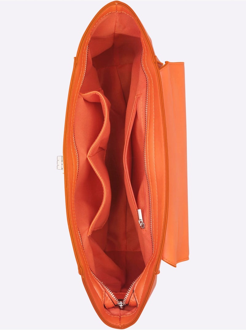 Sac Motif Asymétrique - Taille Standard - helline Orange - Kiabi