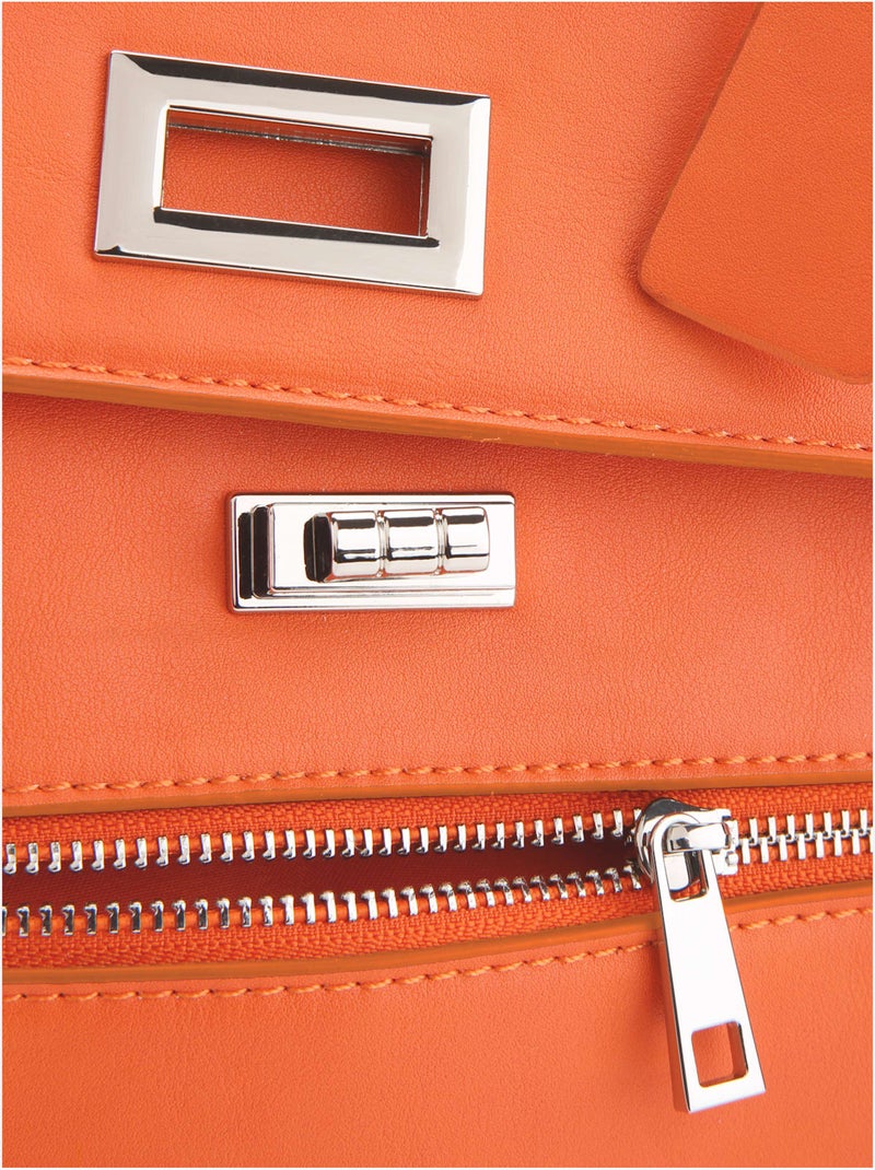 Sac Motif Asymétrique - Taille Standard - helline Orange - Kiabi