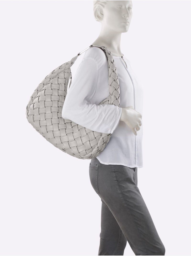 Sac Motif Tressé Décoratif - Taille Standard - helline Gris - Kiabi