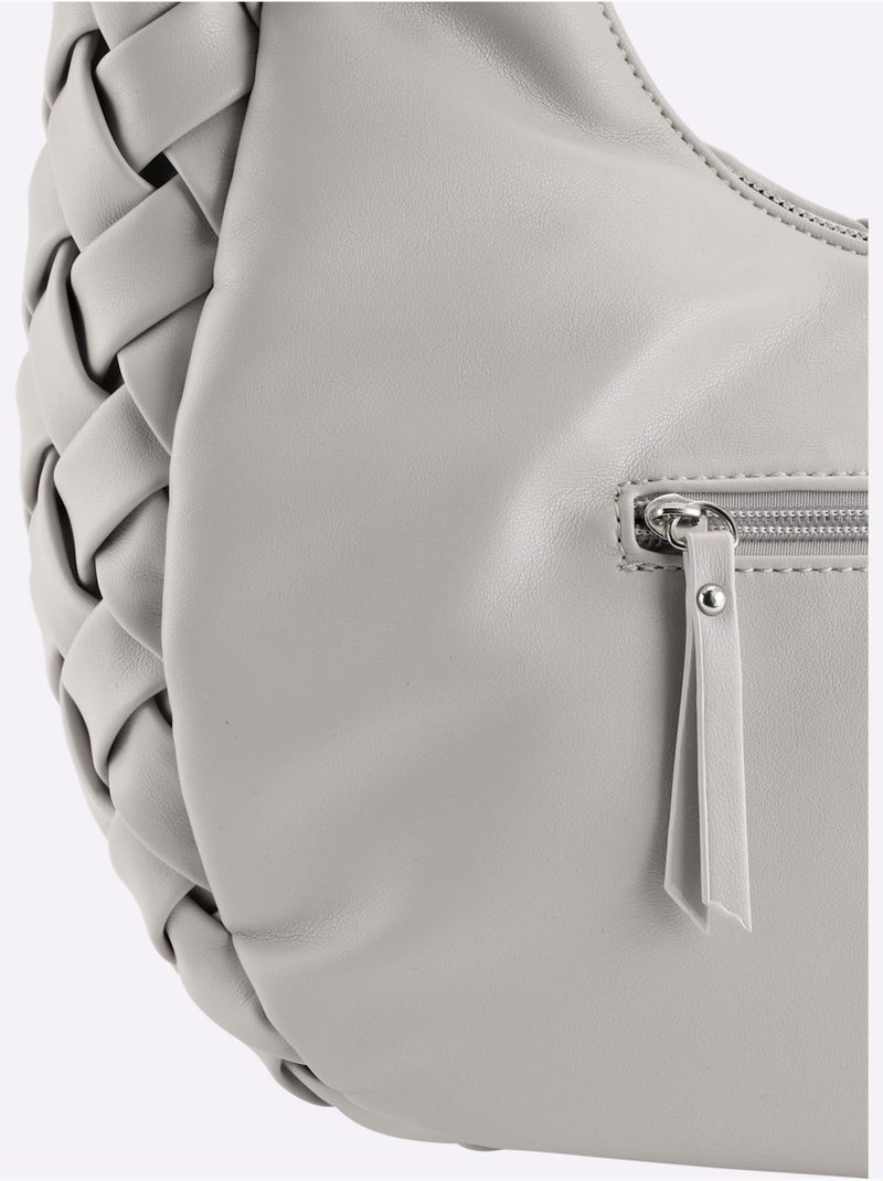 Sac Motif Tressé Décoratif - Taille Standard - helline Gris - Kiabi