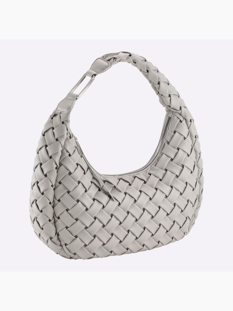 Sac Motif Tressé Décoratif - Taille Standard - helline Gris - Kiabi