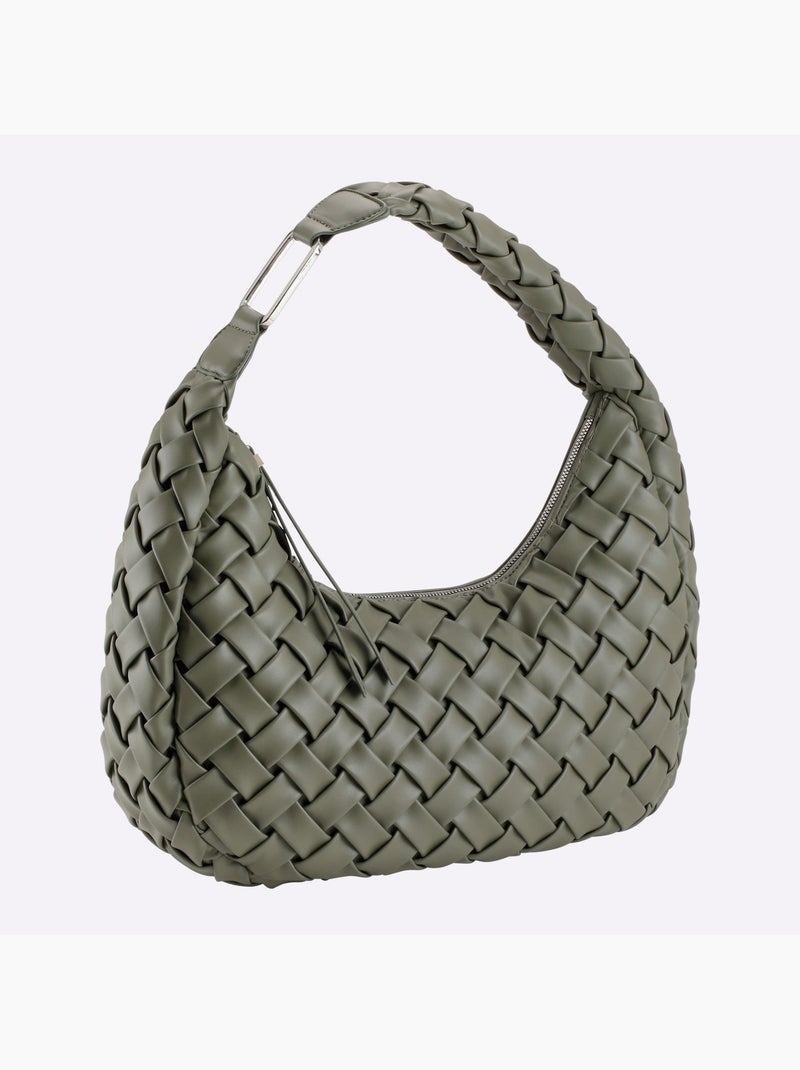 Sac Motif Tressé Décoratif - Taille Standard - helline Kaki - Kiabi