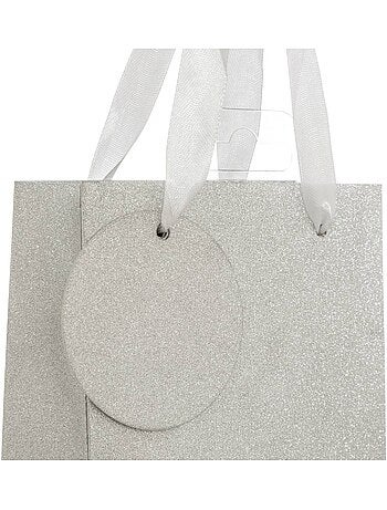 Sac cadeau paillettes taille bouteille doré