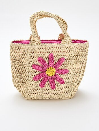 Sac panier avec patch fleur