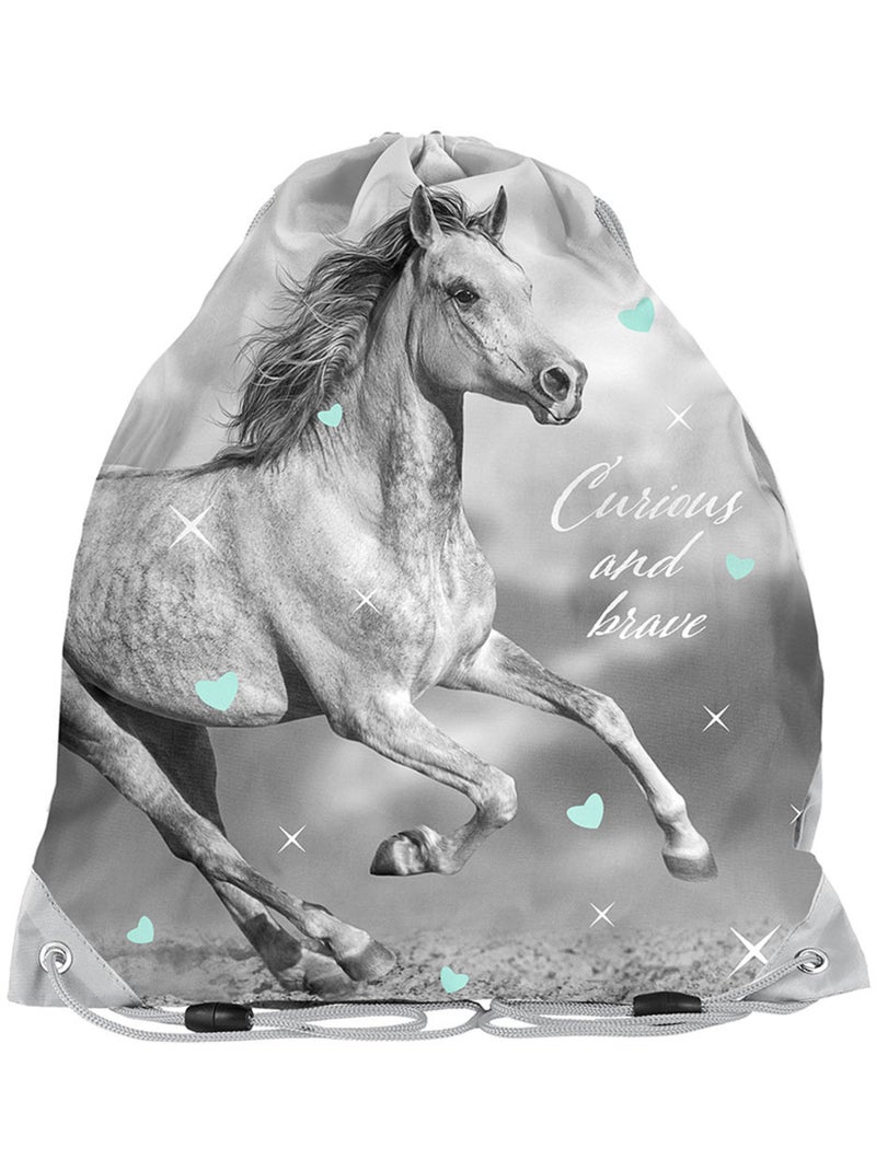 Sac piscine à cordon cheval Brave 38 cm – La boutique des toons Gris Multicolore Blanc - Kiabi