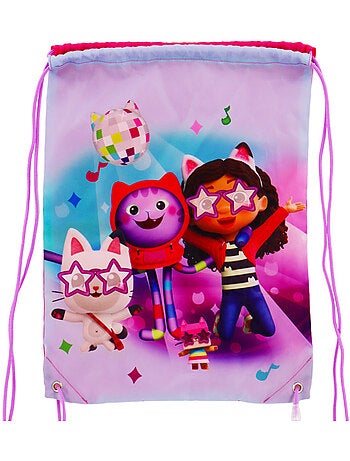 Sac piscine à cordons 'Gabby's Dollhouse' dégradé violet rose 42 cm GABBY ET LA MAISON MAGIQUE