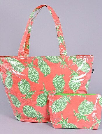 Sac plage et pochette maillot Ananas