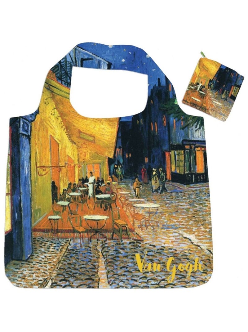 Sac pliable Terrasse du Café le Soir de Van Gogh Bleu - Kiabi