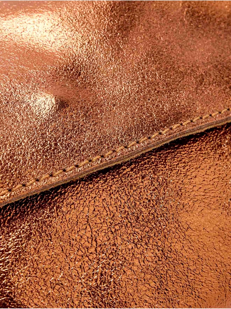 Sac pochette en cuir à bandoulière - DAXON Cuivre - Kiabi