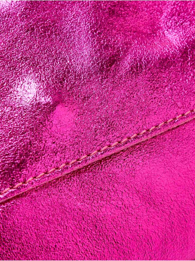 Sac pochette en cuir à bandoulière - DAXON Rose fushia - Kiabi