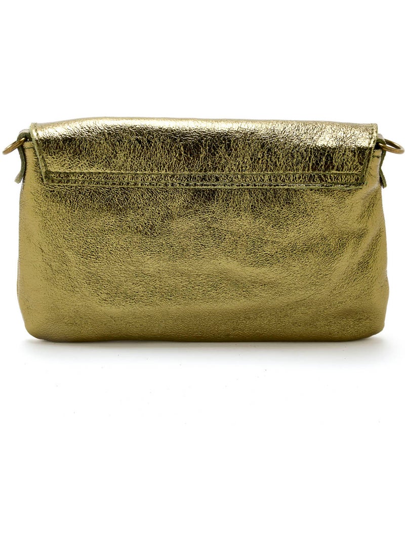 Sac pochette en cuir à bandoulière - DAXON Vert olive - Kiabi