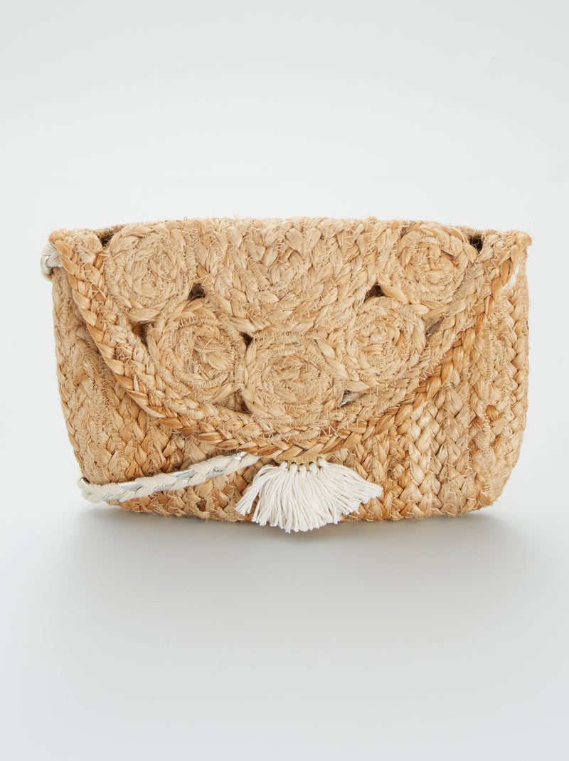 Sac pochette en toile de jute BEIGE - Kiabi