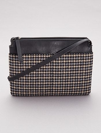 Sac pochette 'pied de poule' - Kiabi