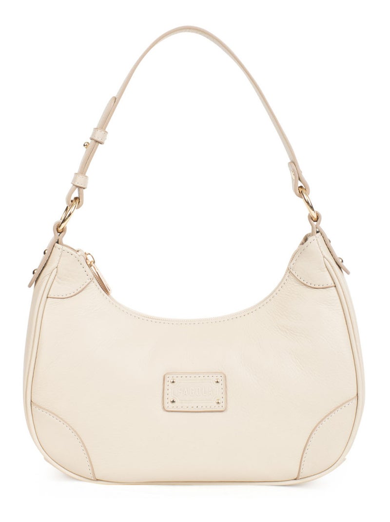 Sac porté épaule 1 anse - Cuir Beige clair - Kiabi