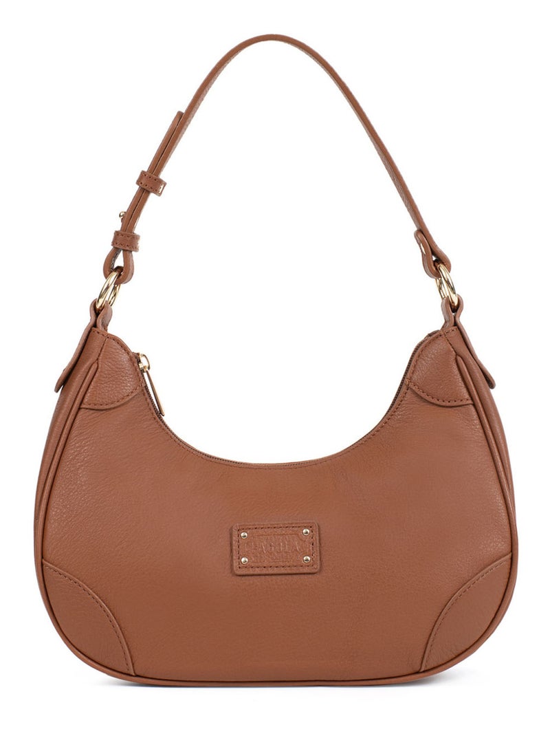 Sac porté épaule 1 anse - Cuir Cognac - Kiabi