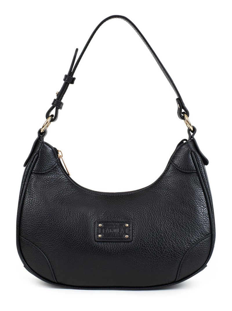 Sac porté épaule 1 anse - Cuir Noir - Kiabi