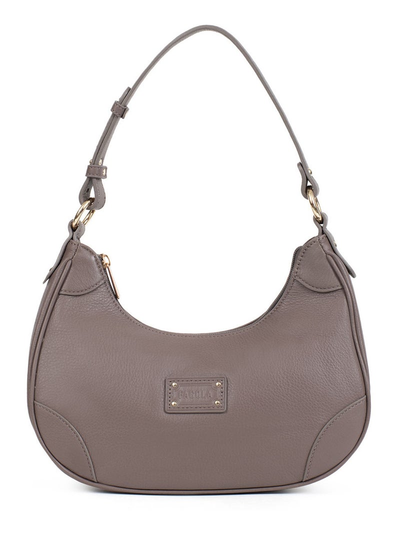 Sac porté épaule 1 anse - Cuir Taupe - Kiabi