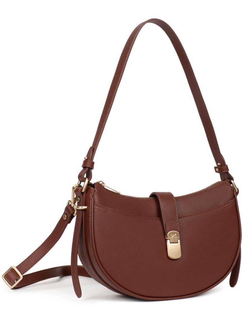 Sac porté épaule 1 anse  Cuir AUDE Marron - Kiabi
