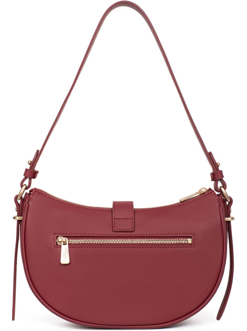 Sac porté épaule 1 anse  Cuir AUDE Rouge carmin - Kiabi