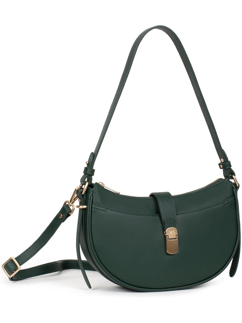 Sac porté épaule 1 anse  Cuir AUDE Vert foncé - Kiabi