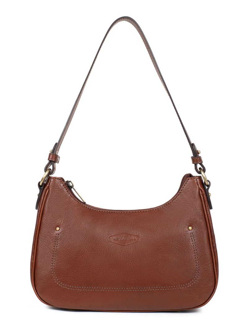 Sac porté épaule 1 anse  Cuir JEANNE Marron - Kiabi