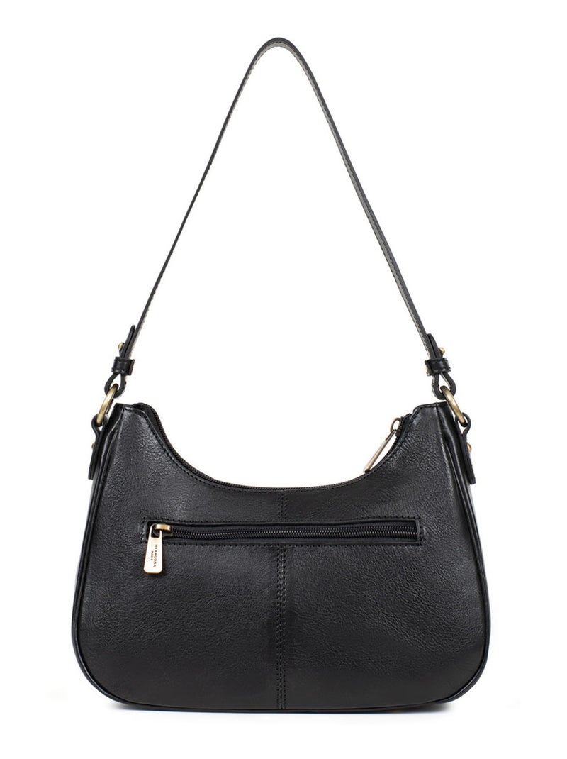 Sac porté épaule 1 anse  Cuir JEANNE Noir - Kiabi