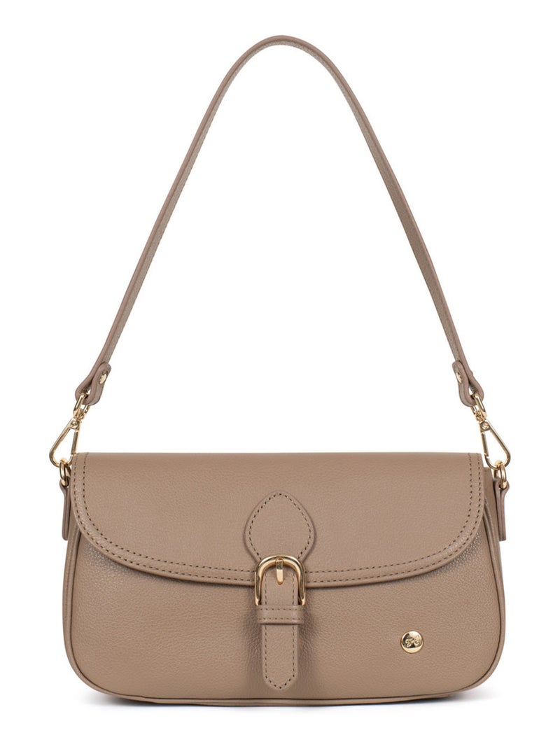 Sac porté épaule 1 anse  Cuir LUNA Marron clair - Kiabi