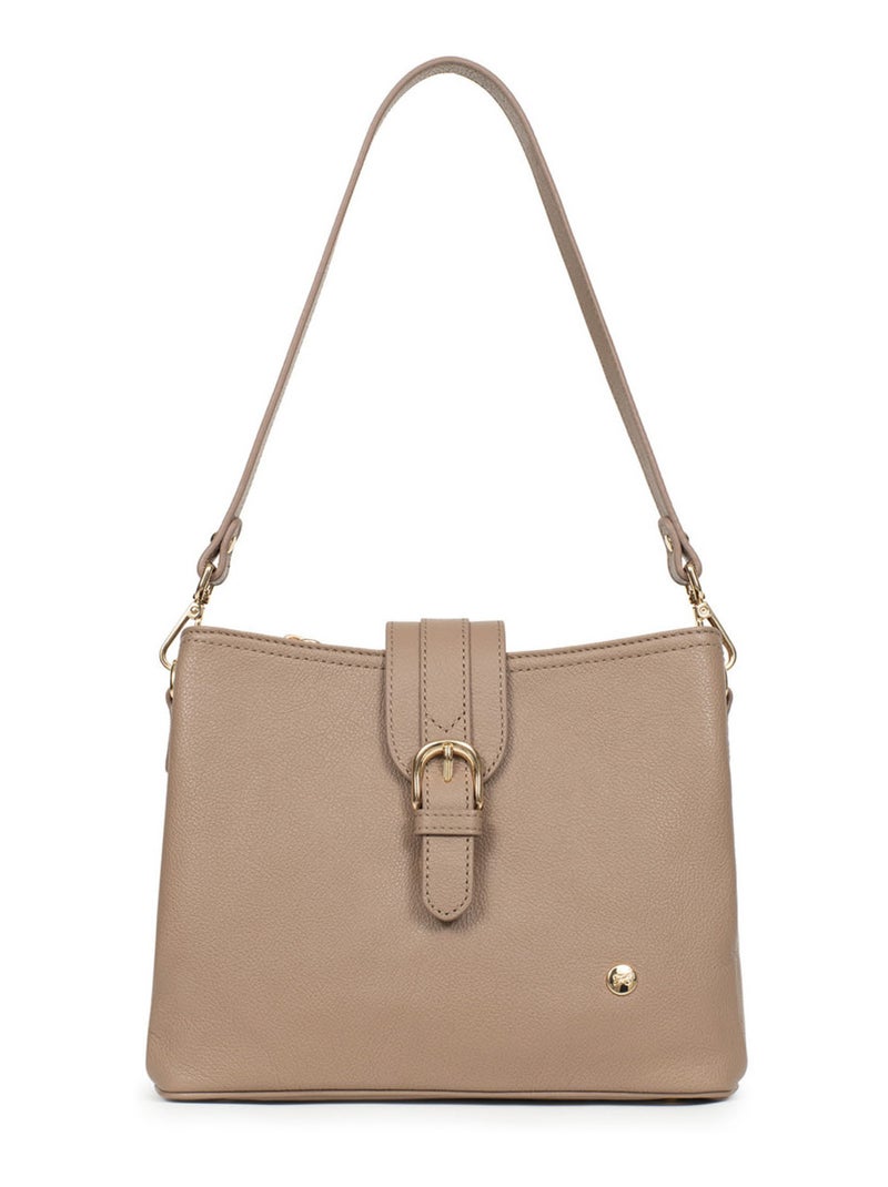 Sac porté épaule 1 anse  Cuir LUNA Marron clair - Kiabi