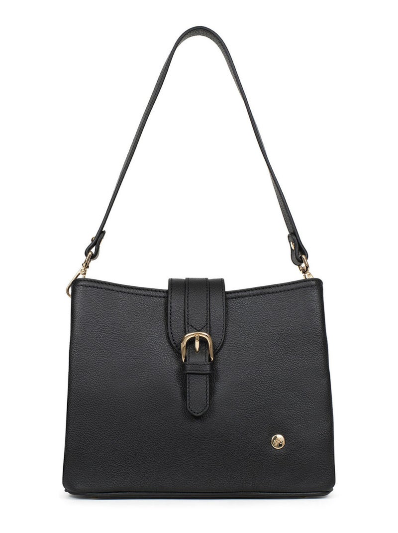 Sac porté épaule 1 anse  Cuir LUNA Noir - Kiabi