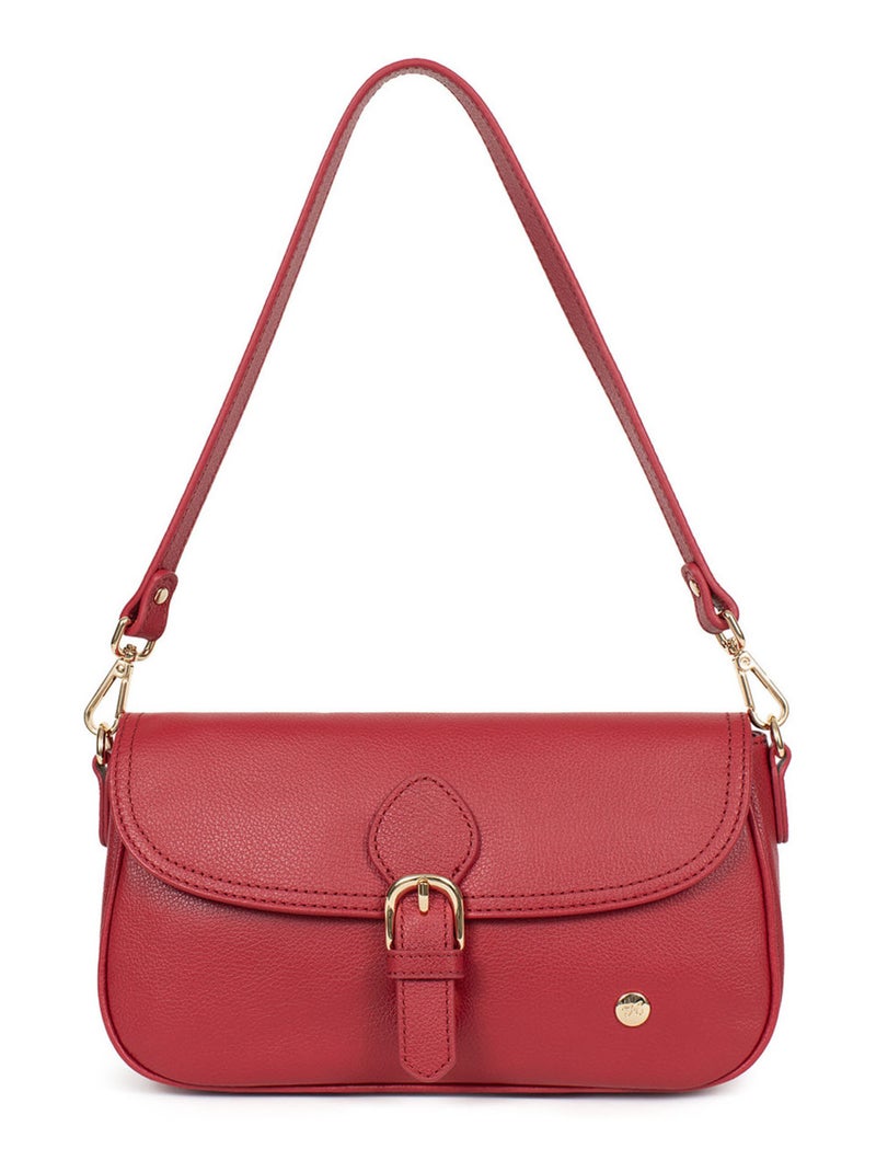Sac porté épaule 1 anse  Cuir LUNA Rouge foncé - Kiabi