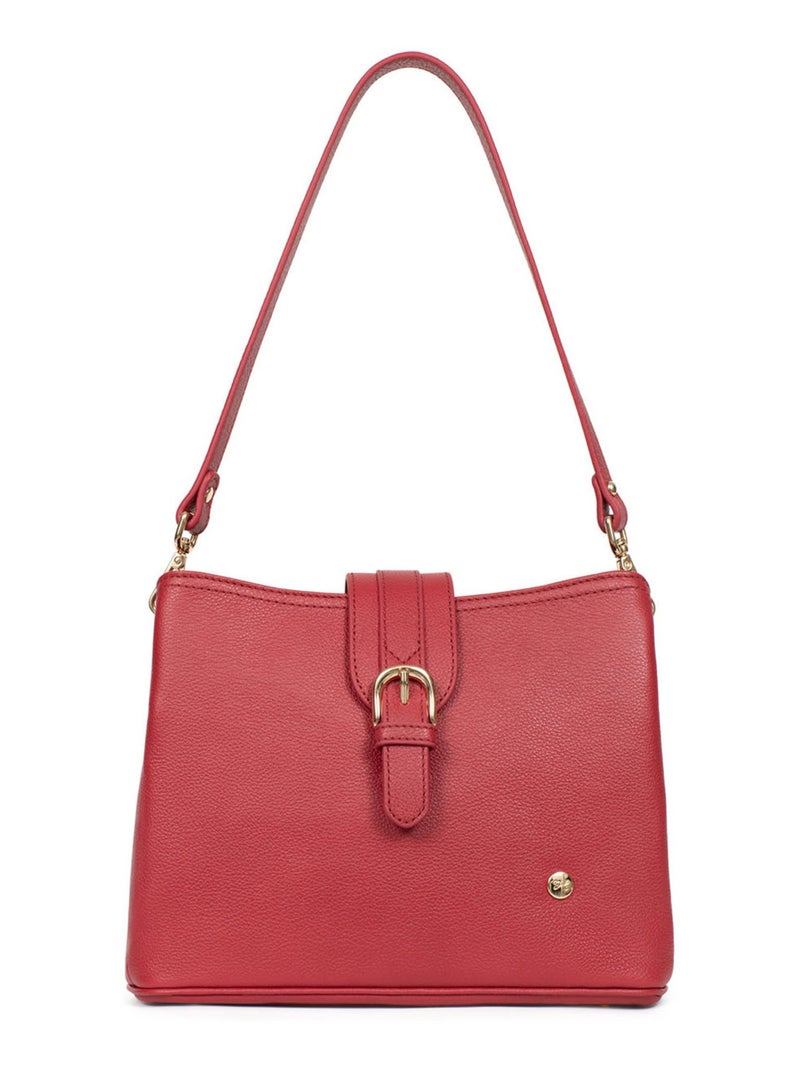 Sac porté épaule 1 anse  Cuir LUNA Rouge foncé - Kiabi