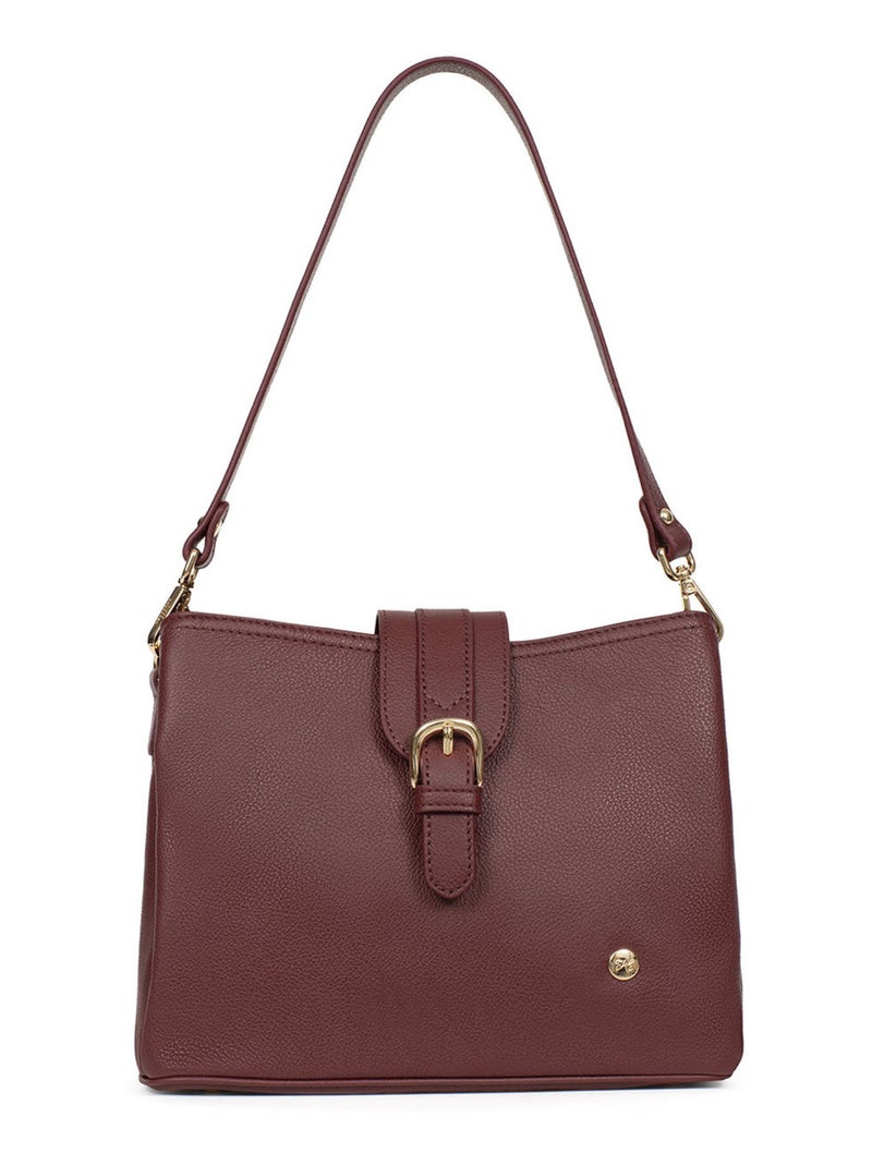 Sac porté épaule 1 anse  Cuir LUNA Violet prune - Kiabi