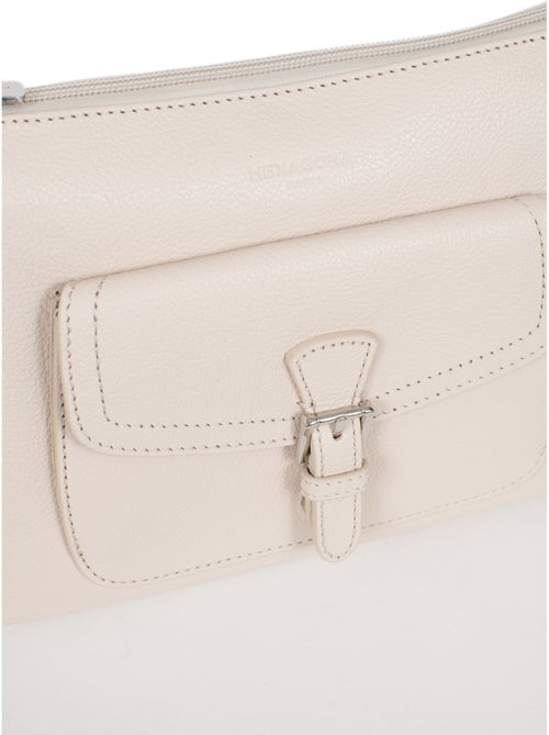 Sac porté épaule 1 anse  cuir mirabelle hexagona - Kiabi