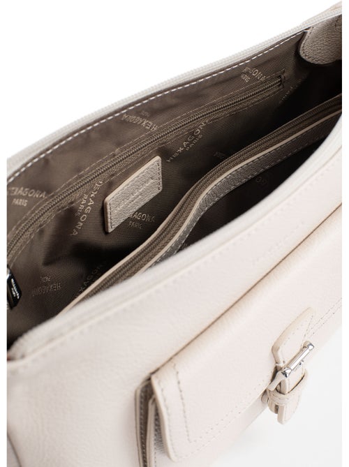 Sac porté épaule 1 anse  cuir mirabelle hexagona - Kiabi