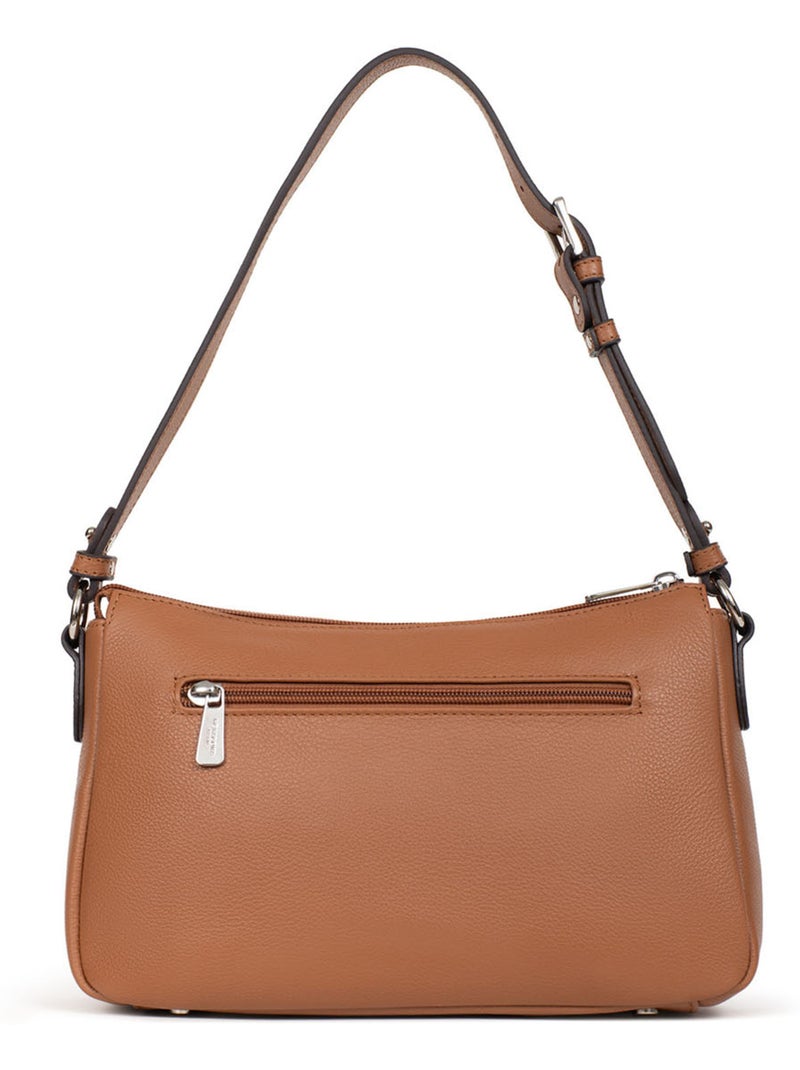 Sac porté épaule 1 anse  Cuir MIRABELLE Marron clair - Kiabi