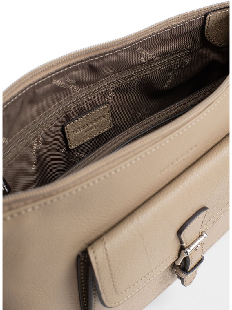 Sac porté épaule 1 anse  Cuir MIRABELLE Marron glacé - Kiabi