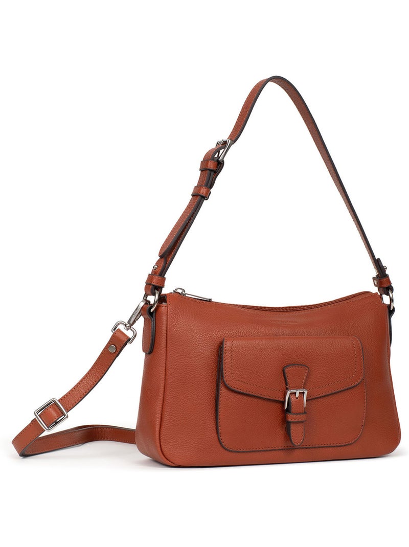 Sac porté épaule 1 anse  Cuir MIRABELLE Marron - Kiabi