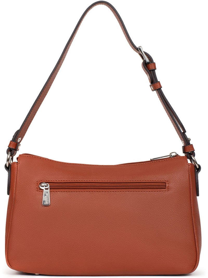 Sac porté épaule 1 anse  Cuir MIRABELLE Marron - Kiabi