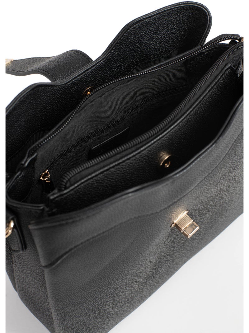 Sac porté épaule 1 anse lys hexagona Noir - Kiabi