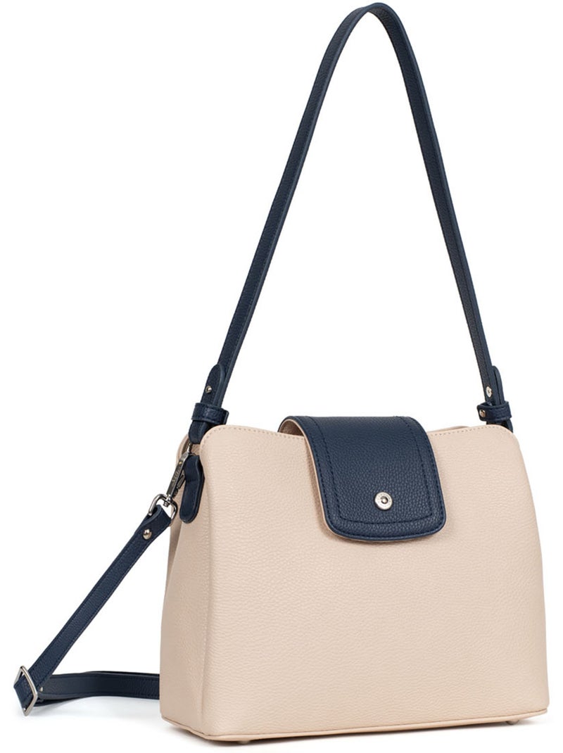 Sac porté épaule 1 anse MAYA Marine/Blanc - Kiabi