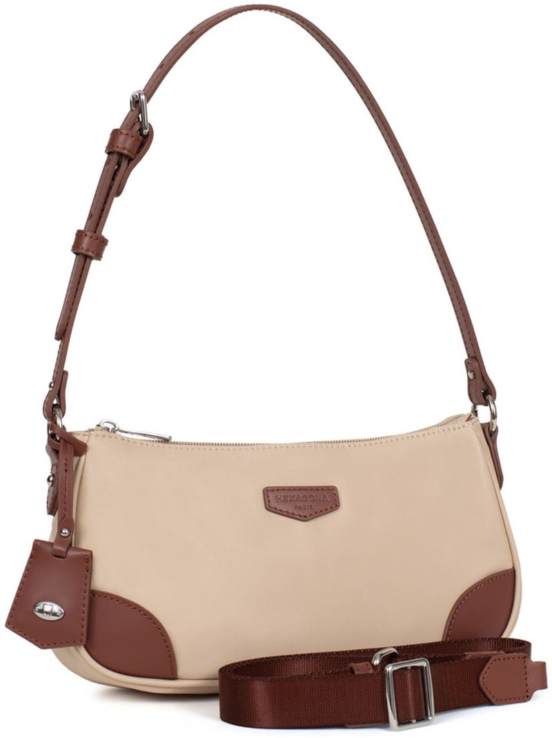Sac porté épaule 1 anse pop hexagona Beige sable - Kiabi