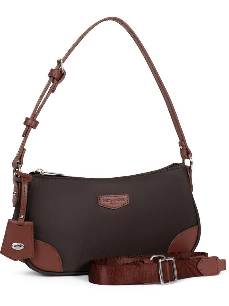 Sac porté épaule 1 anse pop hexagona Marron foncé - Kiabi