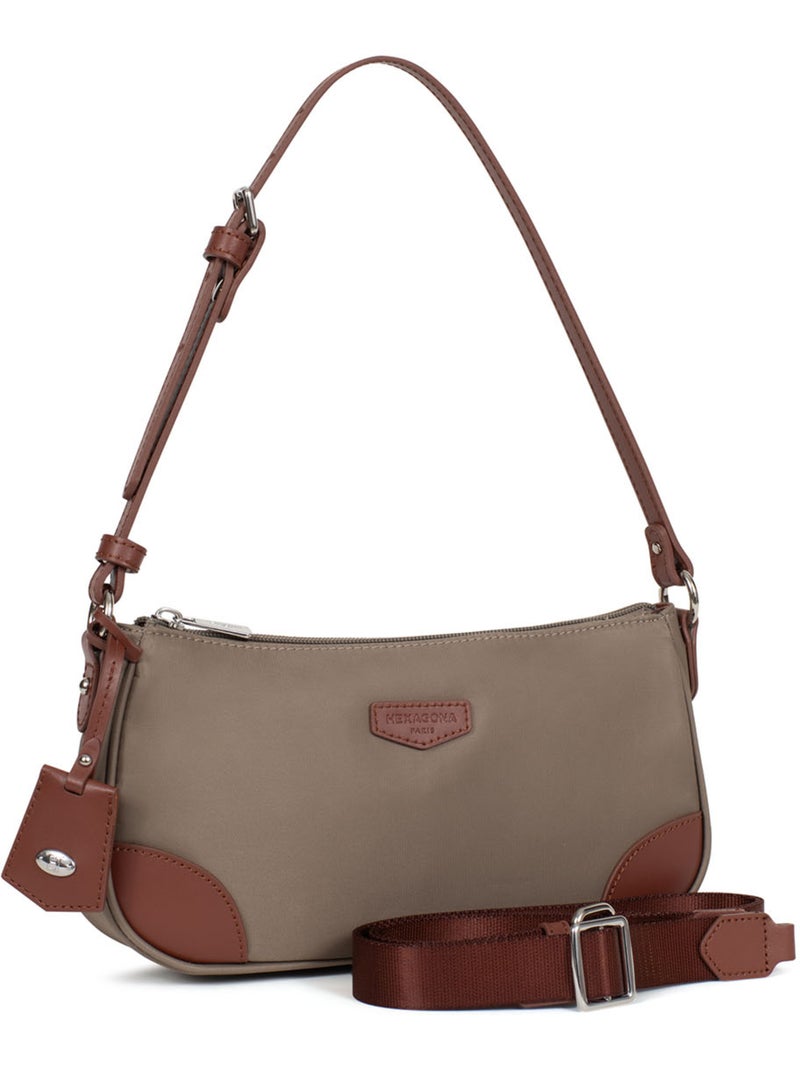 Sac porté épaule 1 anse pop hexagona Taupe - Kiabi